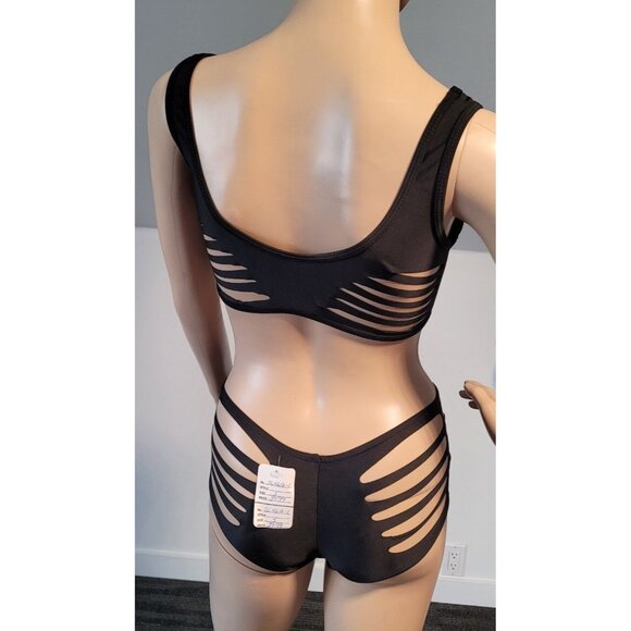 Women' Sexy Black Med Bikini Underwear Set Babydoll Mesh Sleepwear SL-4616-1 - Picture 5 of 7